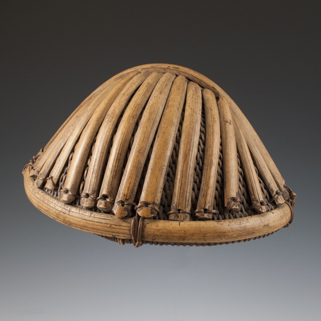 Helmet, Padam (Adi), Arunachal Pradesh, India. Early 20th century, split bamboo cane. These were worn to indicate a man's status and identity.
           