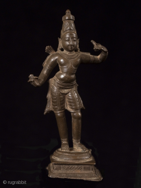 Shiva. India.
Lost wax cast bronze.
3 1/2" (9 cm) high.
16-17th century.
#3502.
                       