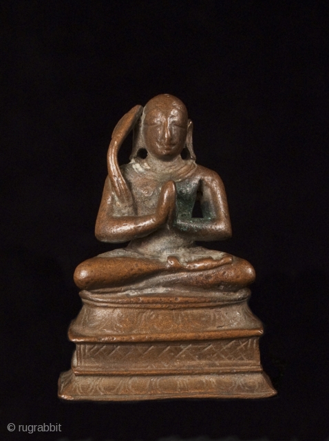 Adi Shankara (guru), lived 788-820 A.D., India.
Lost wax cast bronze.
2" (5.1 cm) high.
16th century.
#3519                   