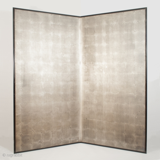 Silver screen, Japan. Paper, wood. 68" (172.7 cm) high by 66" (167.6 cm) wide. Late 19th to early 20th century
             