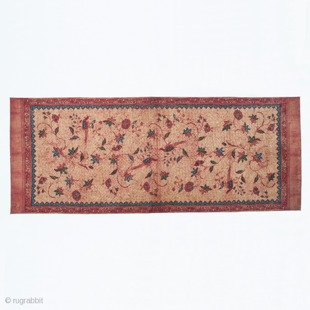 Batik, North Coast, Java, Cotton. 33.5" (85 cm) wide by 85" (215.5 cm) long. Pre-1960. There is no damage, other than a few pinholes and a quarter inch tear on selvage. The  ...