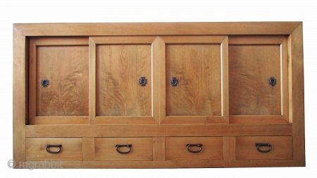 Antique Japanese Today Tansu 1 Section Hinoki Meiji Period

An antique Japanese 1 section Todana Tansu made of Hinoki (Cypress) and Suginoki (Cryptomeria) woods. Four sliding doors open to a spacious storage area  ...