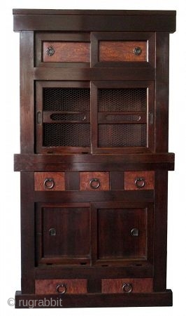 Antique Japanese section Mizuya
Antique Japanese 2-section, 3ft. Mizuya. Constructed of Hinoki (cedar) and Sugi (cypress) hardwoods. Both the upper and lower section hold large storage compartments, one behind mesh sliding panels and  ...