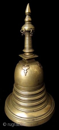 Antique Reliquary Gilt Bronze Stupa

Southeast Asian gilt bronze stupa consisting of two parts that may be opened when a secret mechanism is activated. The domed Bumpa is supported by circular terraces and  ...