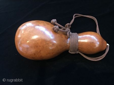 Antique Japanese Calabash, Bottle Gourd

An antique Hiotan, bottle gourd used to transport sake or medicinal items. It is a natural gourd with a bone plug. 

Date:Taisho 1912 - 1926 

Dimensions: 7.25" long  ...