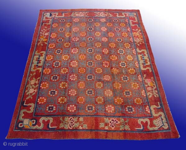 No.X0005 *  Chinese Antique Rugs, Origin: Baotou-Suiyuan. Shape: Rectangle Age: About 80 Years Old Size: 175x246cm( 5'9" x 8'1" )            