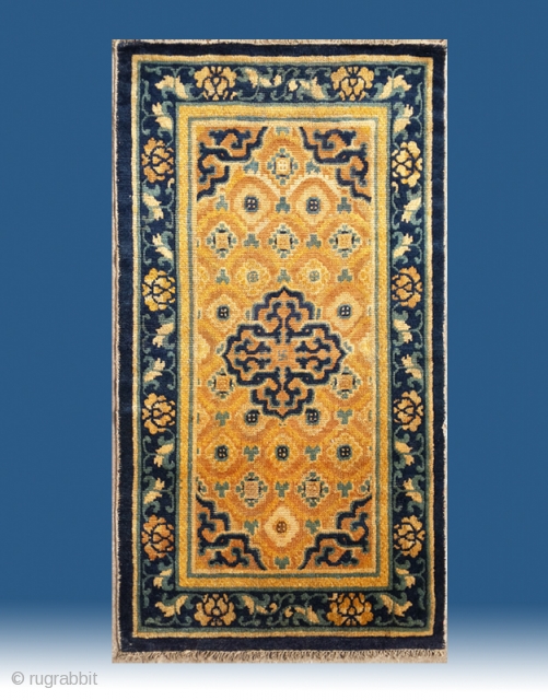 No.A0044 * Chinese Ningxia Rugs. Age:18/19th Century.Size:69x128cm (27"x50"). All vegetable dyes. Origin: Ningxia Shape:Rectangle, Background Color: Yellows.                