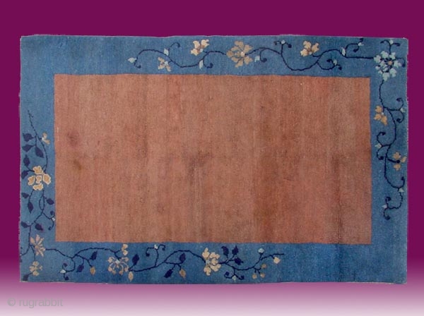 No.X0026 * Chinese Antique Old Beijing Rug . Origin: Beijing. Shape: Rectangle Age:19th Century.Size: 92x140cm(36"x55") . Background Color: Wood Reds             