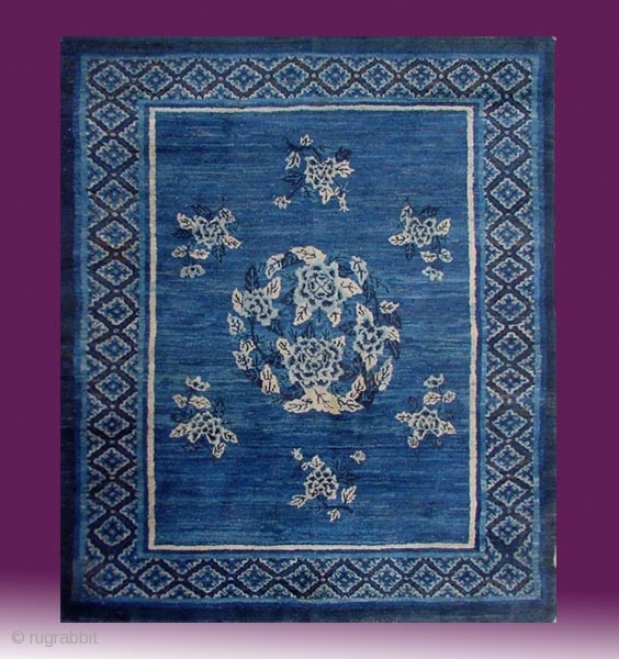 No.R115 * Chinese "Flowers" Rug-Carpet .Size: 154x176cm(5'1"x5'9").Origin: Baotou. Shape:Rectangle                        