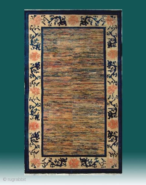No.A0033 * Chinese Antique "Old Beijing" Rug-Carpet.Age:19th Century.Size: 123x206cm(4'1"x6'9").Origin: Beijing. Shape:Rectangle.                      