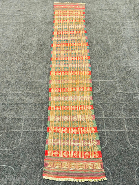 Baloch Sistaan runner Kilim rug. Over 100 Years old. Excellent Condition.
Size 1’2” width and 6’6” Long.

                 