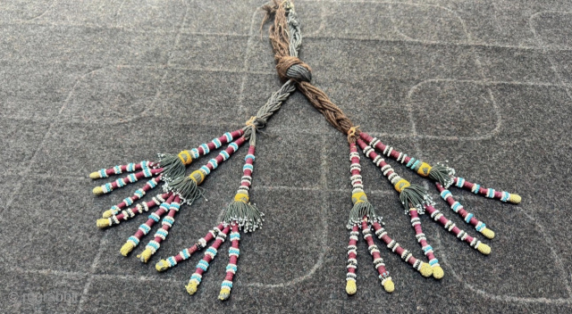 https://zubaidatribalrugs.etsy.com/listing/4500145244
Antique Uzbek Tribal Silk Tassels With Glass Beads Wall Hanging – Wool Handmade Home Decor
