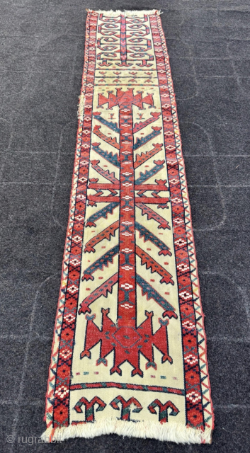 An antique Yomut tent band fragment. Mid 19th c. Or older. 28 cm Wide X 137 Cm.
https://zubaidatribalrugs.etsy.com/listing/4482844743
                