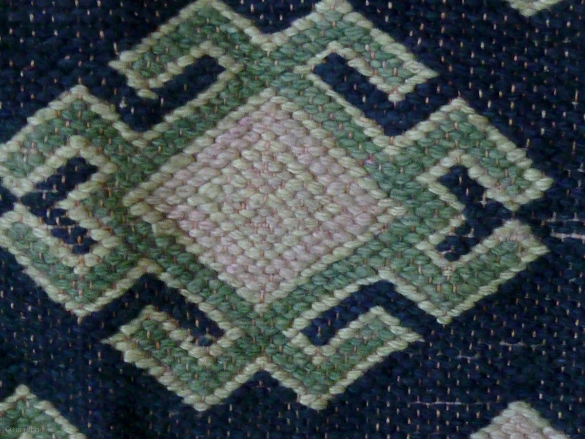 Chinese Stunning three paneled wedding blanket from the Tujia minority