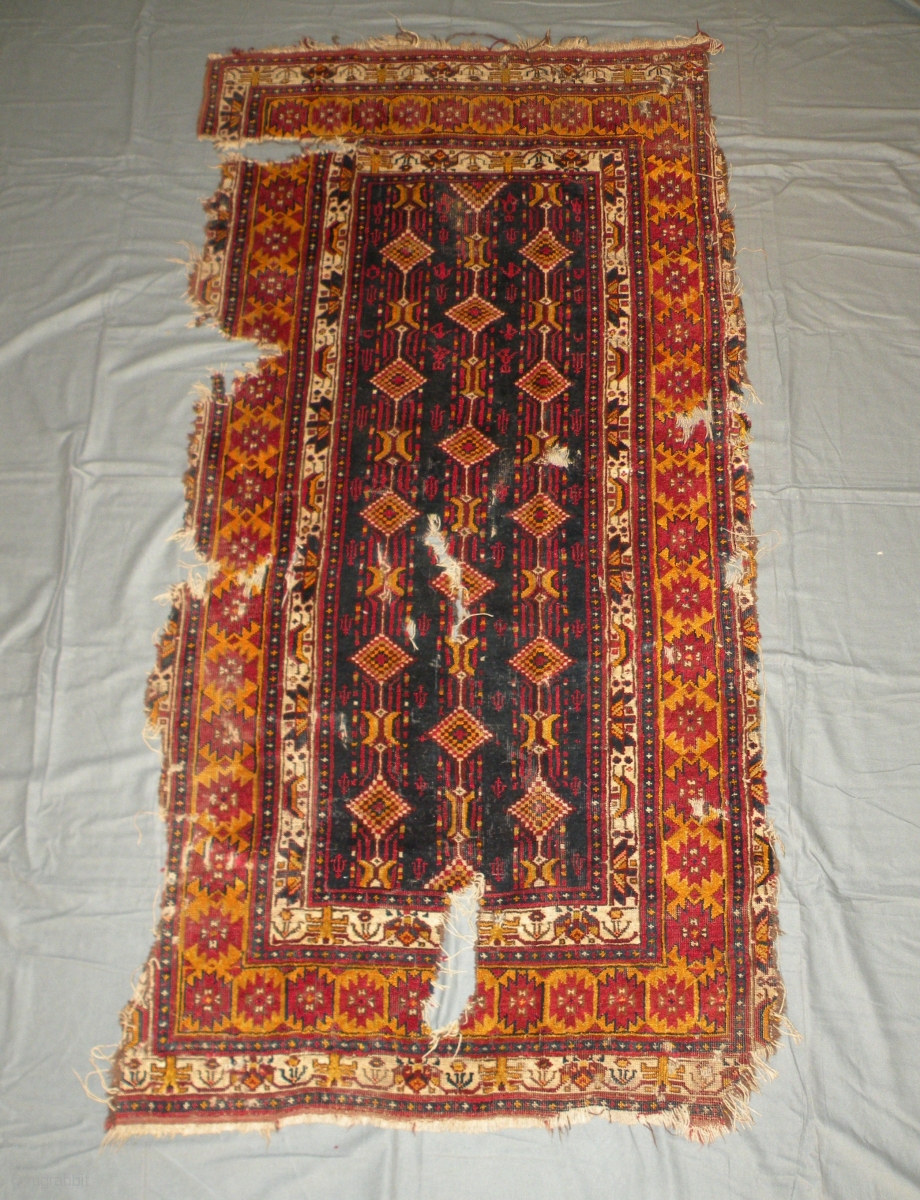 Antique baluch rug fragment, 104x200 cm