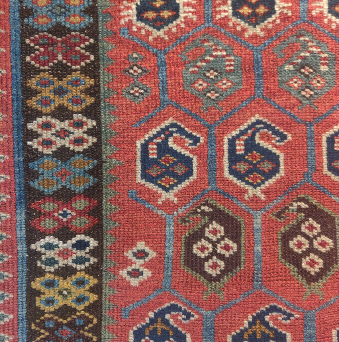 Fazli Rugs Very fine, colorful, small format Kuba rug 3'3