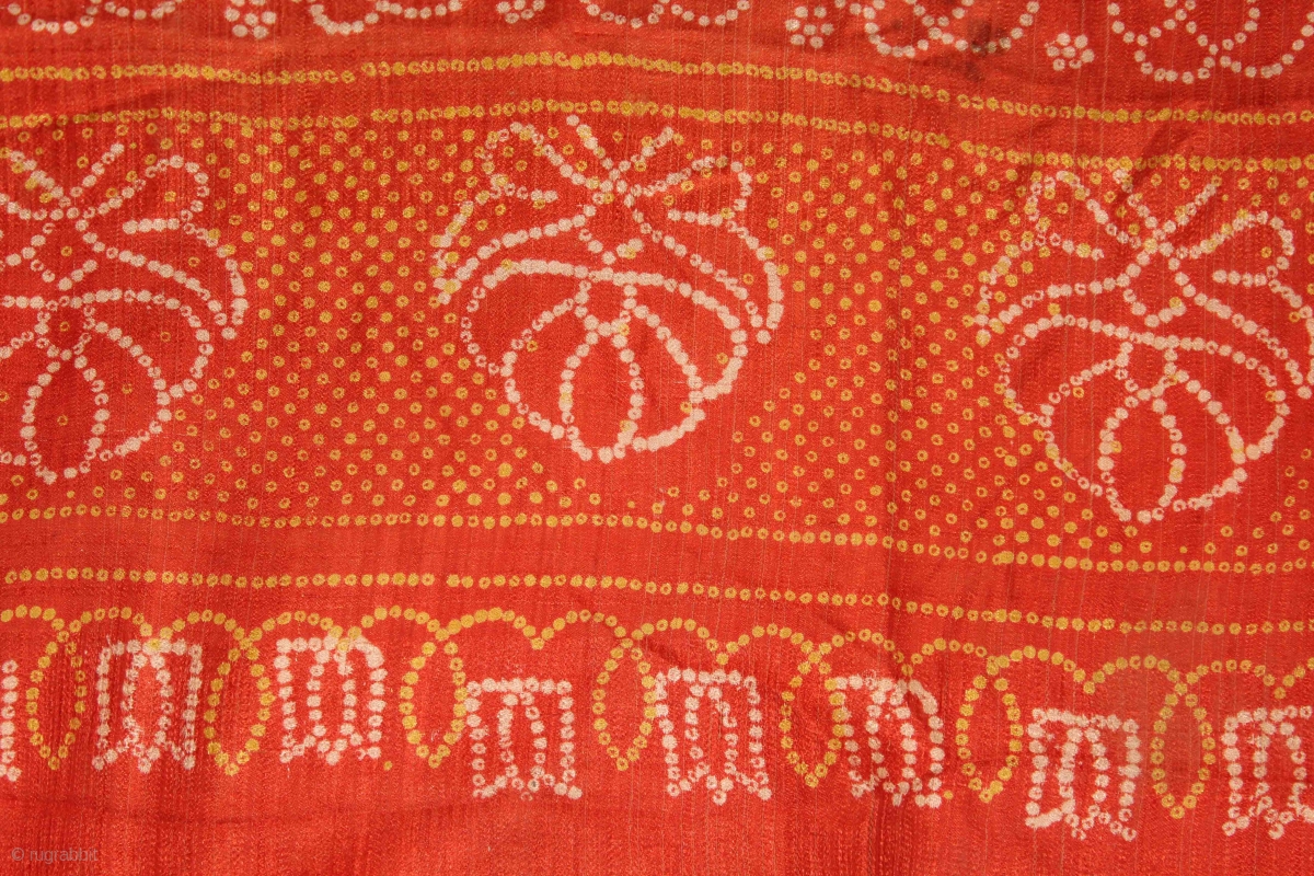 Odhani Gajji Silk Tie and Dye From Kutch Gujarat India Called As Kumbhi ...