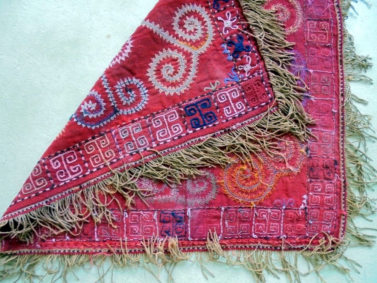 1920 Uzbek Textile Original piece 62 x 60 cm | rugrabbit.com