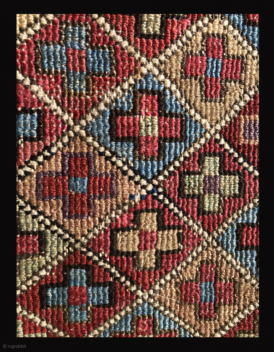 Shahsevan Textiles Mind altering color! This Moghan or Shahsevan bag face in an extra wrap ...