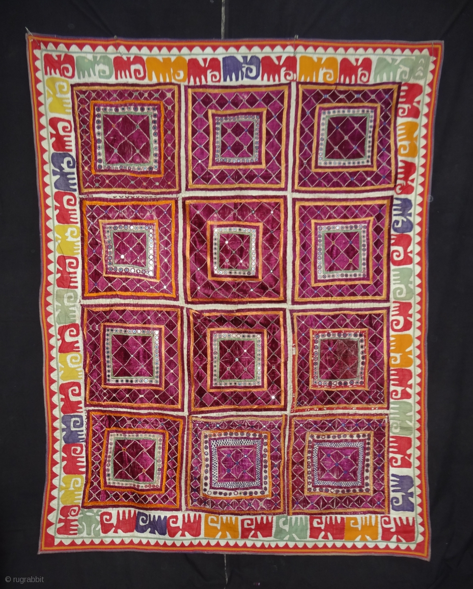 Dharaniya Wall Hanging Applique work and the Kathipa work on the Cotton ...