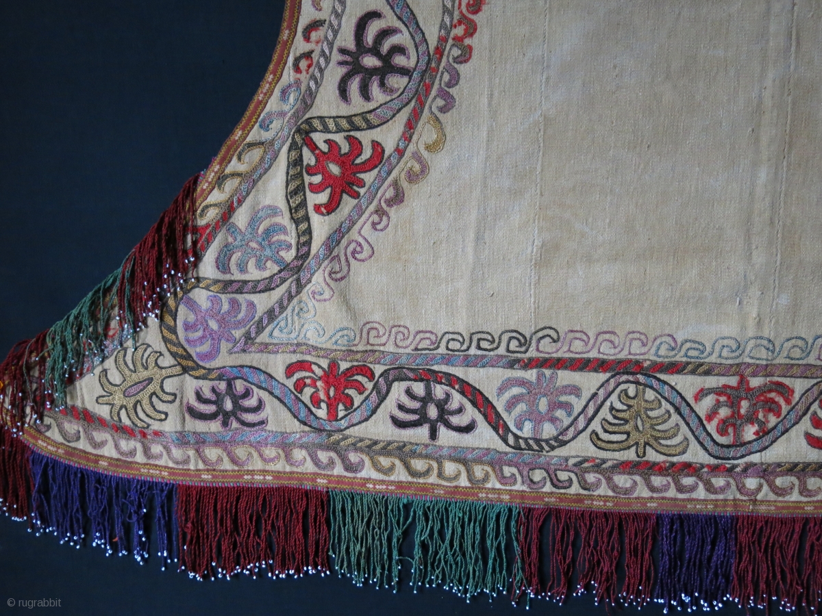 Kirgiz ceremonial horse blanket, silk and wool embroidery on hand ...