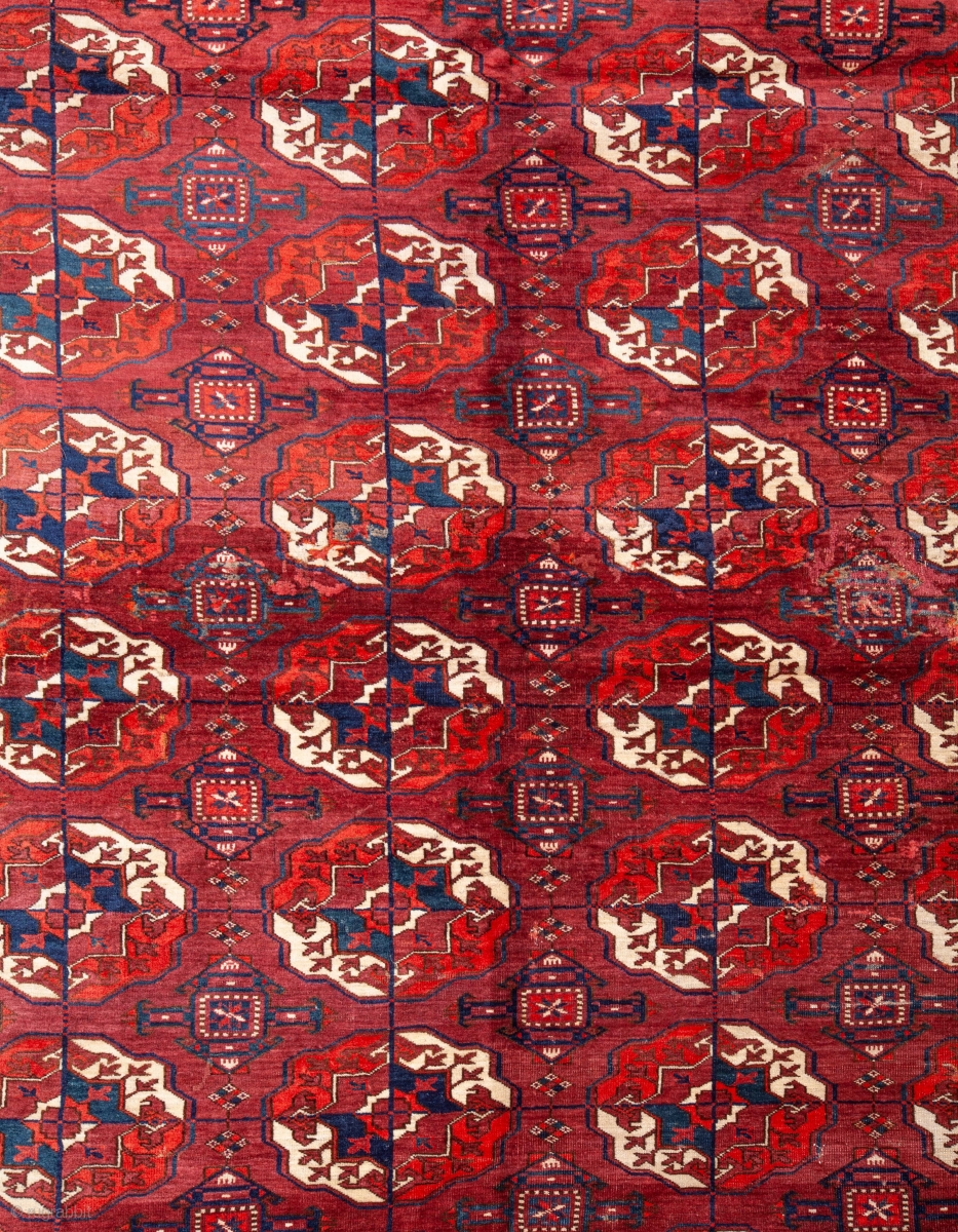 Turkmen Tekke main Rug Great wool and pile but not without problems 197 ...