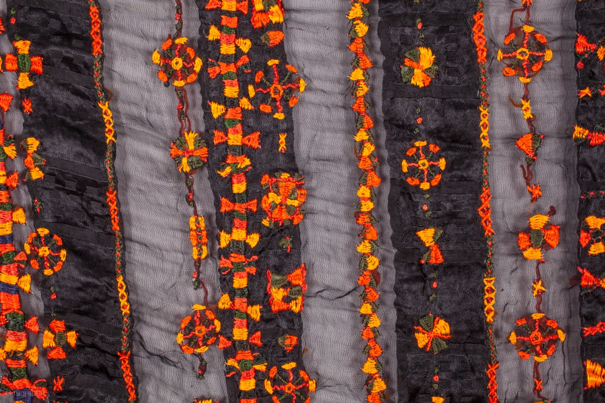 Siwa Shawl,Egypt silk embroidery on voile silk 77 x 131 cm / 30 x 51