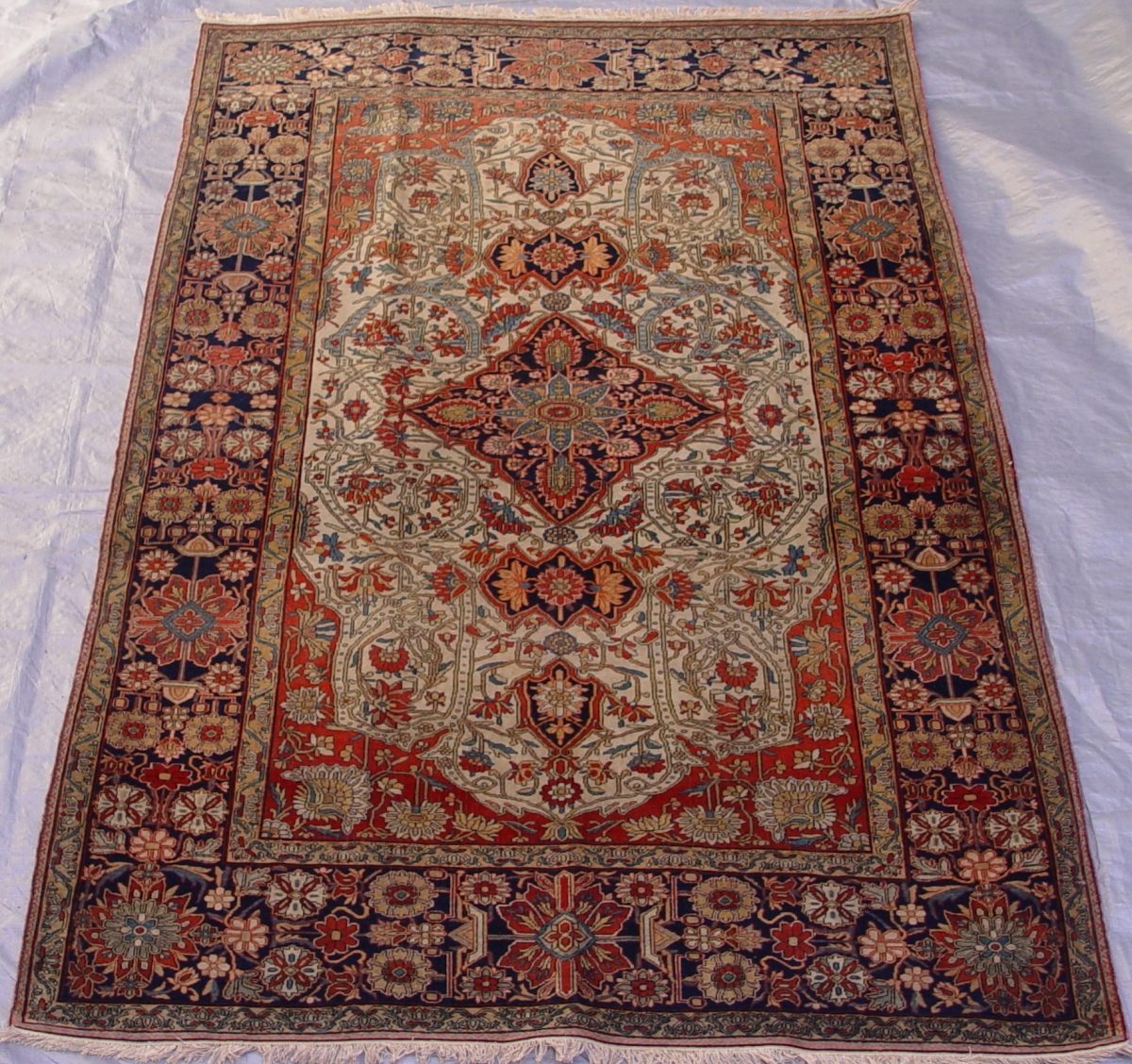 Persian Mohtasham Kashan rug size 4'4" x 6'9" (132 x 206 cm