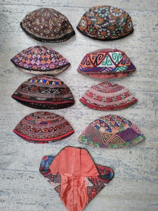 Turkmen hats Silk embroidery                             