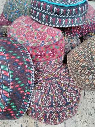 Turkmen hats Silk embroidery                             