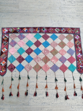 Türkmen wall hanging cotton silk embroidery                           