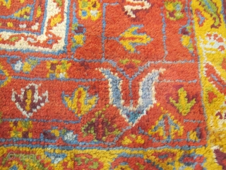Antique Ushak Carpet, 3.54m x 2.74m, (11'8" x 9'). Decorative and available.                     