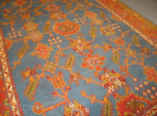 Antique Ushak Carpet, 3.54m x 2.74m, (11'8" x 9'). Decorative and available.                     