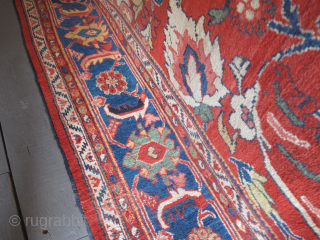 Superb Sultanabad carpet, circa 1900. Wonderful design and colours. Excellent condition. The dimensions are 3.70m x 3.30m. Available.