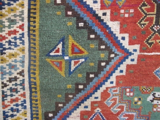 Antique South-West Persian Gabbeh, 2.80m x 1.65m (9'2" x 5' 3") Excellent colours and very graphic.                 