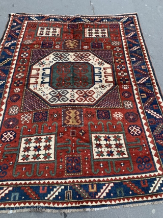 Karachov Kazak Rug 2.08m x 1.64m, last quarter of 19th century. Great colours and design. Some old repairs but generally in good condition.          