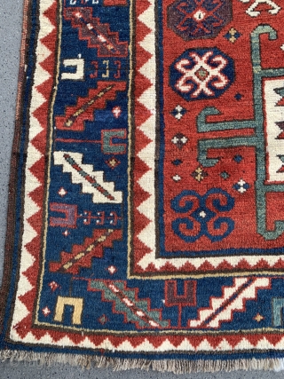 Karachov Kazak Rug 2.08m x 1.64m, last quarter of 19th century. Great colours and design. Some old repairs but generally in good condition.          