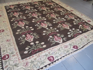 Very decorative Ukrainian Kilim, circa 1880, 2.90m x 2.60m. SOLD THANKS.                      