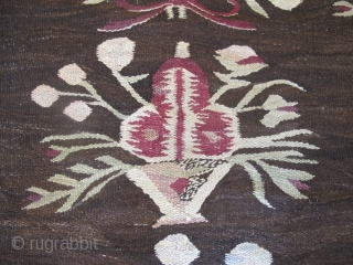 Very decorative Ukrainian Kilim, circa 1880, 2.90m x 2.60m. SOLD THANKS.                      