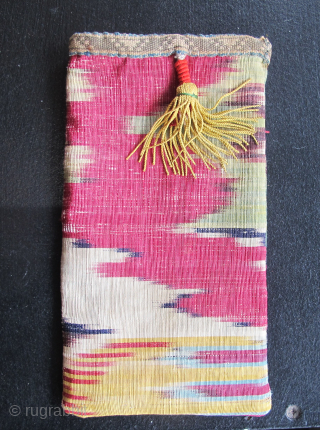 Double-Sided Silk Ikat Purse, Uzbekistan, 19cm x 10cm. GBP £395 plus shipping.                     