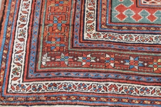 Highly dramatic 19th century Sarab Hall Carpet 5.44m x 2.55m (17'11" x 8'4") Edible colours. Combines a wonderful overall composition with numerous interesting elements. This is a very happy carpet!   