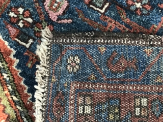 Cute Kurdish rug with great wool and beautiful dyes. 2.00m x 1.20m (6' 5" x 3.10") Note the royal lions in the spandrels. Subtle range of colours. The condition is very good.  ...