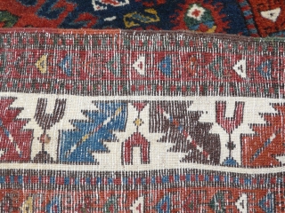 Rare Shahsavan Long Rug, 3.40m x 1.03m (11'2" x 3'5"), circa 1880. Dated with inscription. This is a very nice example. Woven on wool foundation with great velvety wool pile and wonderful  ...