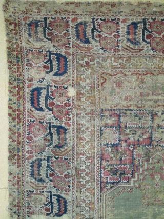 18th century Giordes Prayer Rug, 1.90m x 1.31m, a noble rug with a striking border. In honest condition.               