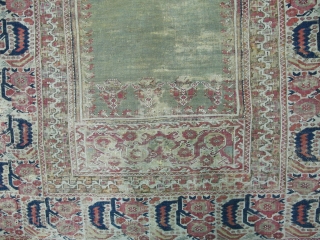 18th century Giordes Prayer Rug, 1.90m x 1.31m, a noble rug with a striking border. In honest condition.               