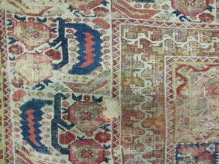 18th century Giordes Prayer Rug, 1.90m x 1.31m, a noble rug with a striking border. In honest condition.               