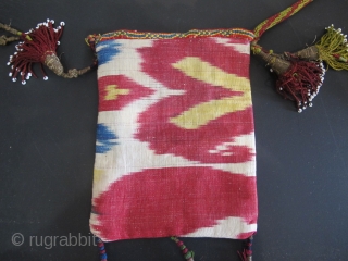 Antique Silk Ikat Double-Sided Purse, Uzbekistan                           