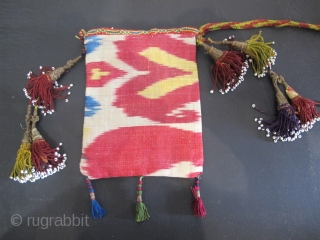 Antique Silk Ikat Double-Sided Purse, Uzbekistan                           