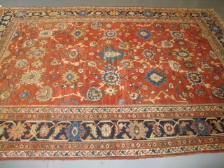 Antique Ziegler Carpet, 3.86m x 2.62m (12'6" x 8'6").                        