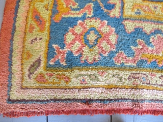 Very pretty 19th century Oushak carpet 4.68m x 3.43m. Available.                       